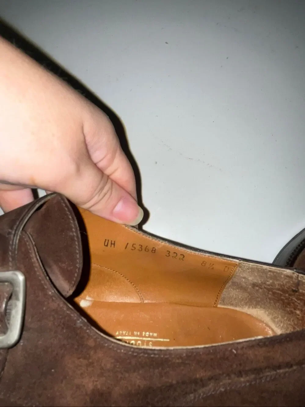 Salvatore Ferragamo Brown Suede Monk Strap Shoes Size 8.5